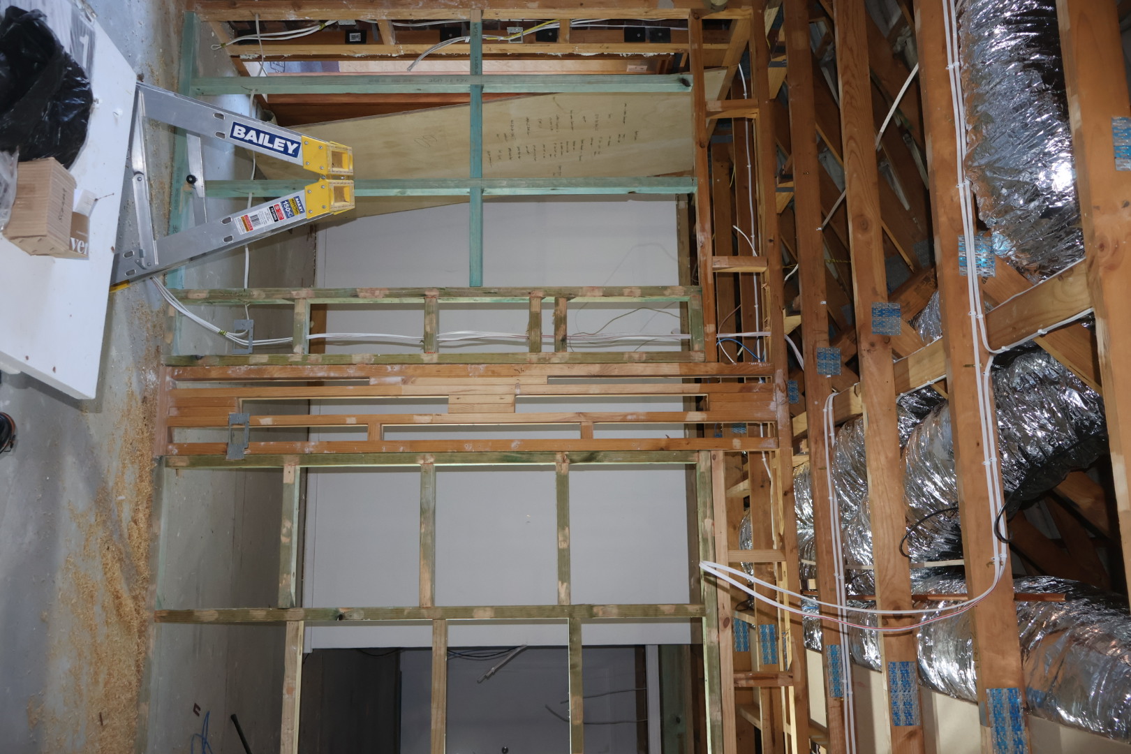 Wall frame with bare timber studs before insulation, Thermotech Insulation