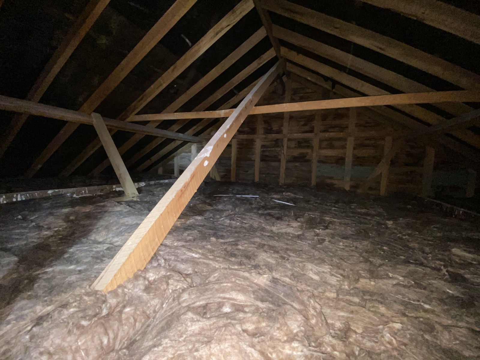 Ceiling insulation laid between roof joists in a NSW home